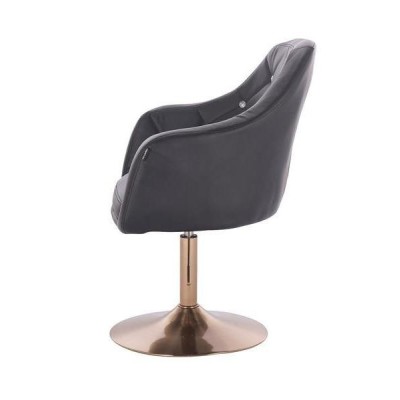 Black eco-leather chair gold base