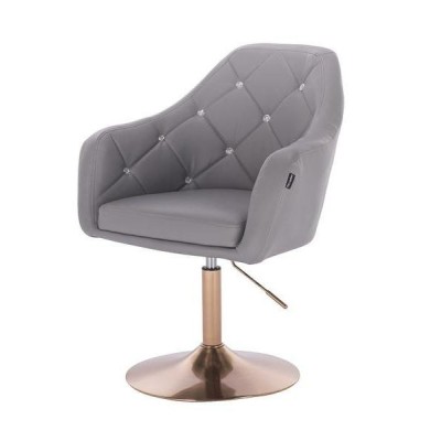 Gray cosmetic chair gold base