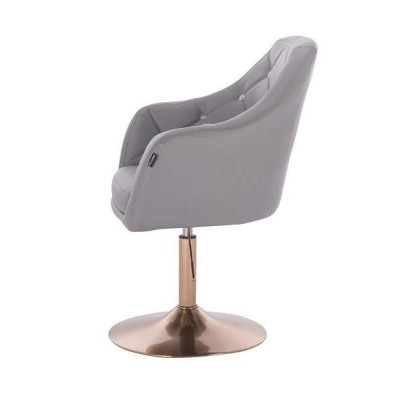 Gray eco-leather chair gold base