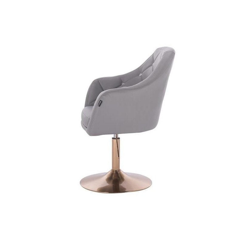 Gray eco-leather chair gold base