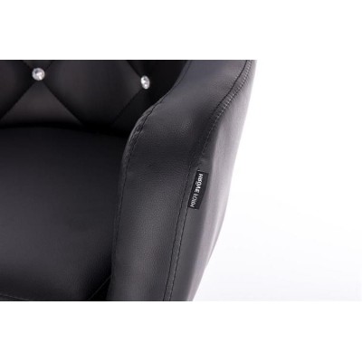 Black eco-leather chair chrome wheels