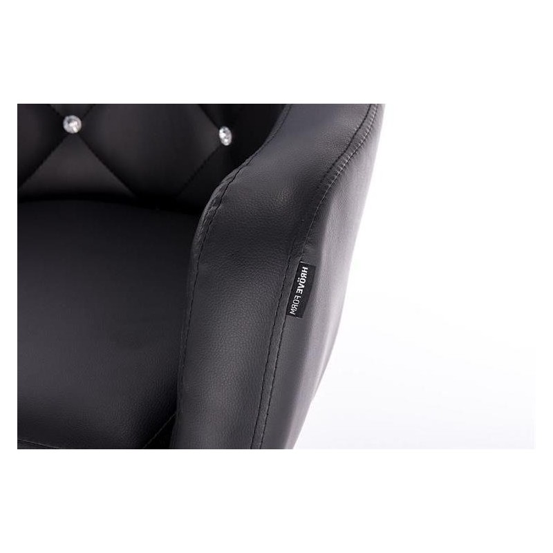 Black eco-leather chair chrome wheels