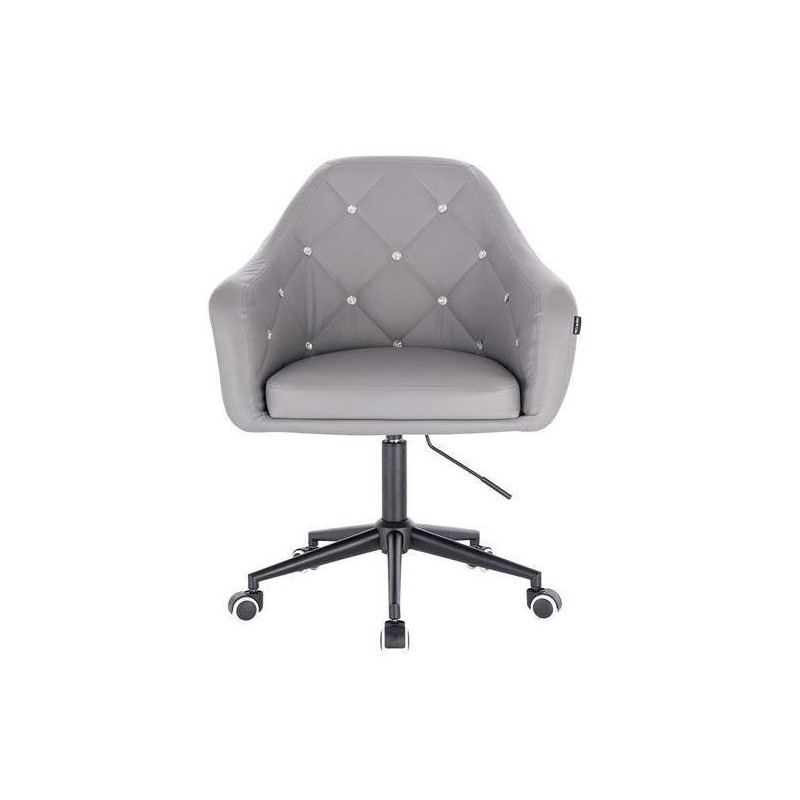 Gray eco-leather salon chair wheels