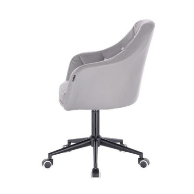 Gray eco-leather beauty chair casters