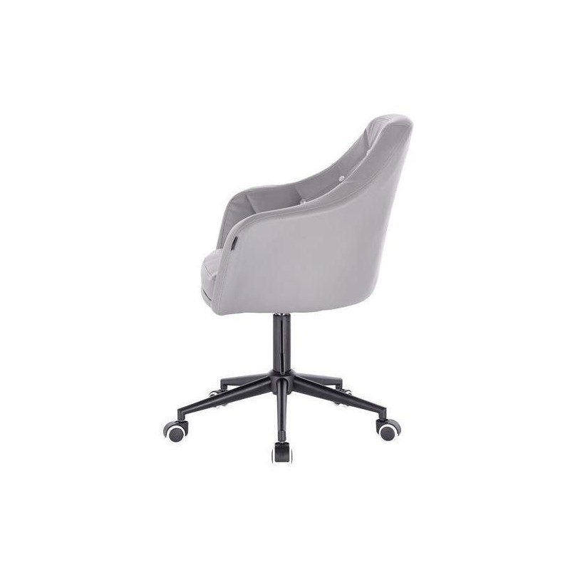 Gray eco-leather beauty chair casters