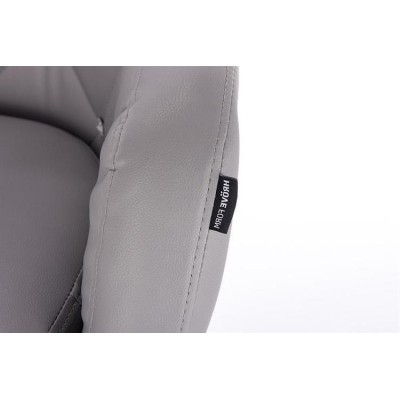 Szare krzesło ekoskóra na kółkach