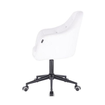 White eco-leather cosmetic chair casters