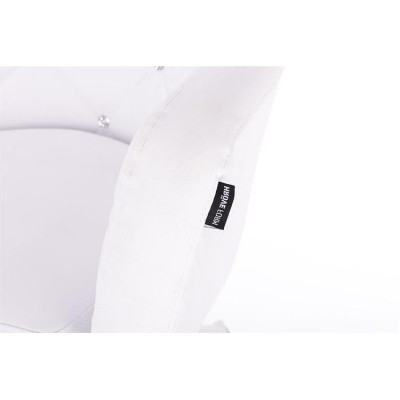 White faux-leather cosmetic chair wheels