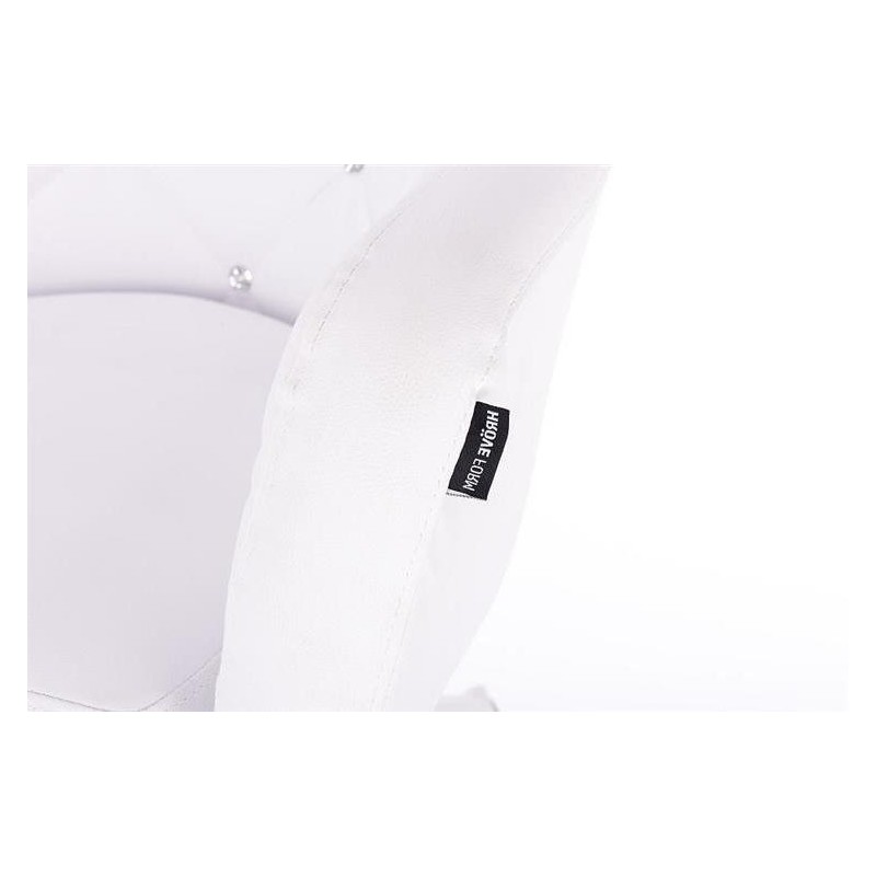 White faux-leather cosmetic chair wheels