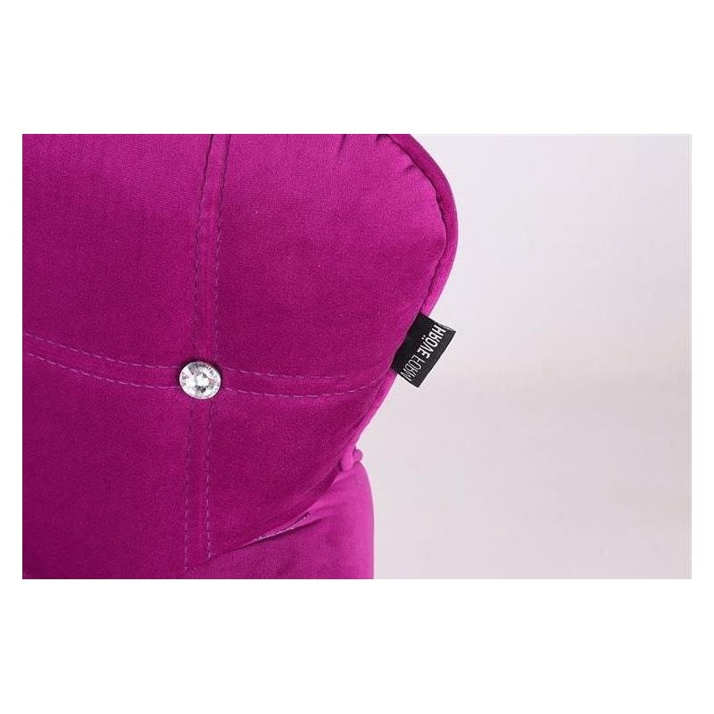 Fuksjowe welurowe krzesło złota podstawa