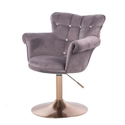 Graphite velour salon chair gold