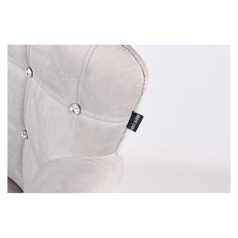 FOTEL LORA CRISTAL CN STALOWY WELUR ZŁOTA PODSTAWA -Fotele Welurowe- 