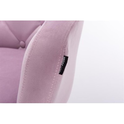 Wrzosowe krzesło welurowe złota podstawa