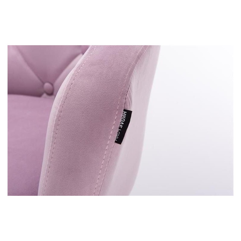 Wrzosowe krzesło welurowe złota podstawa