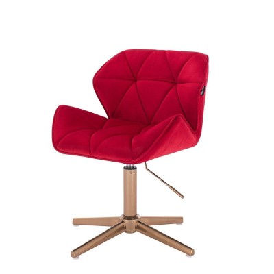 Red velour chair gold base