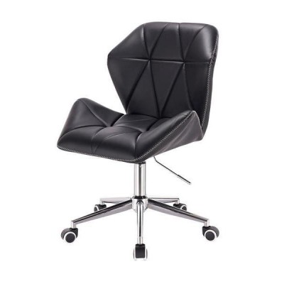 HOKER CRONO K ZIC-ZAC CZARNY CHROMOWANA PODSTAWA -Fotele Ekoskóra- 