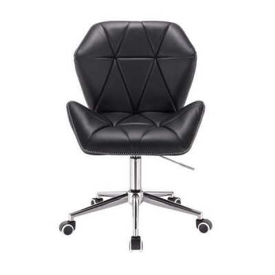 HOKER CRONO K ZIC-ZAC CZARNY CHROMOWANA PODSTAWA -Fotele Ekoskóra- 