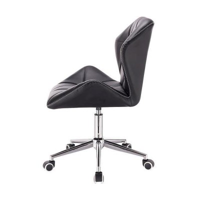 HOKER CRONO K ZIC-ZAC CZARNY CHROMOWANA PODSTAWA -Fotele Ekoskóra- 