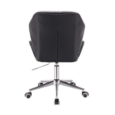 HOKER CRONO K ZIC-ZAC CZARNY CHROMOWANA PODSTAWA -Fotele Ekoskóra- 