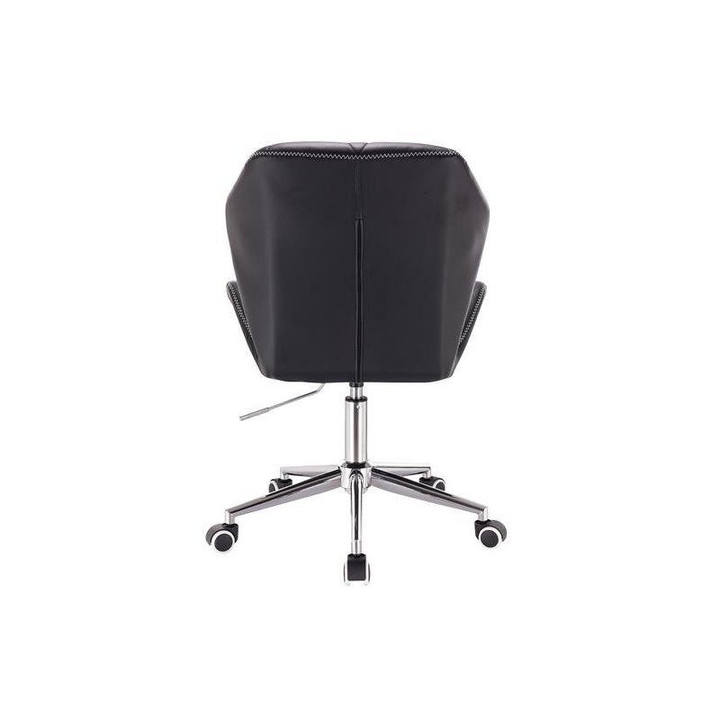 HOKER CRONO K ZIC-ZAC CZARNY CHROMOWANA PODSTAWA -Fotele Ekoskóra- 