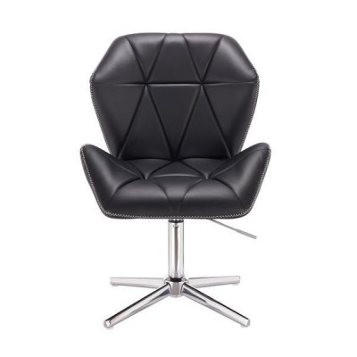 HOKER CRONO CROSS ZIC-ZAC CZARNY CHROMOWANA PODSTAWA -Fotele Ekoskóra- 