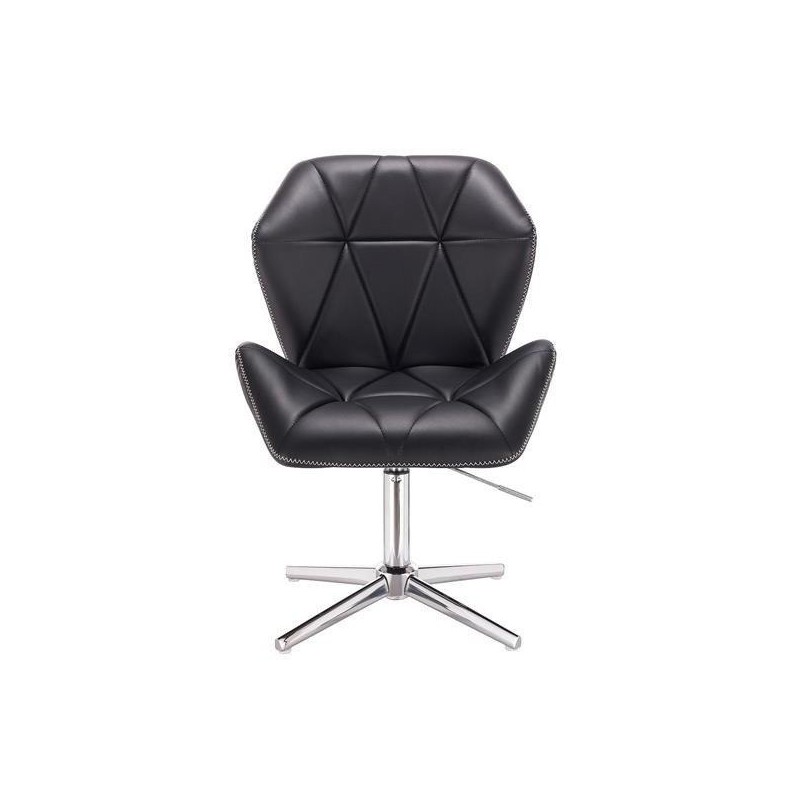 HOKER CRONO CROSS ZIC-ZAC CZARNY CHROMOWANA PODSTAWA -Fotele Ekoskóra- 