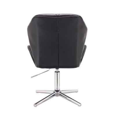 HOKER CRONO CROSS ZIC-ZAC CZARNY CHROMOWANA PODSTAWA -Fotele Ekoskóra- 