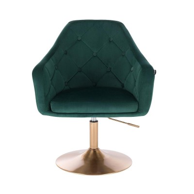 Velour bottle-green chair gold base