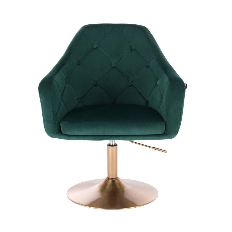 Velour bottle-green chair gold base