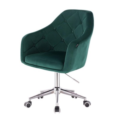 Bottle green velvet cosmetic chair