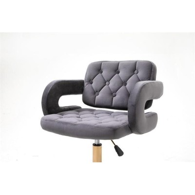 Graphite velvet chair gold base