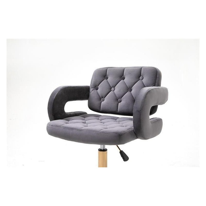 Graphite velvet chair gold base