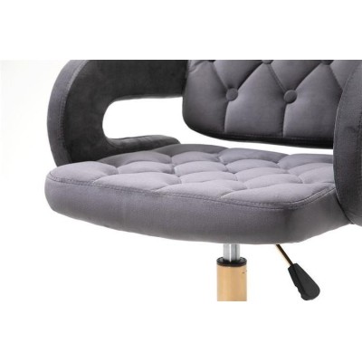 Graphite velvet chair gold base