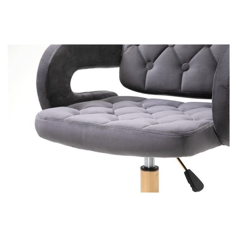 Graphite velvet chair gold base