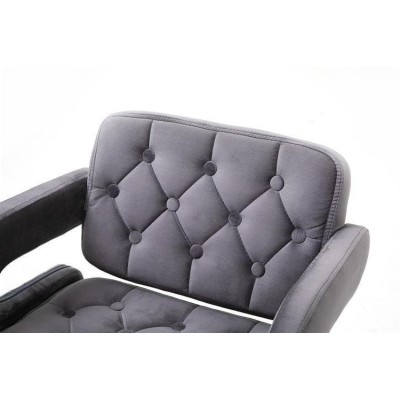 Graphite velour chair gold cross-base
