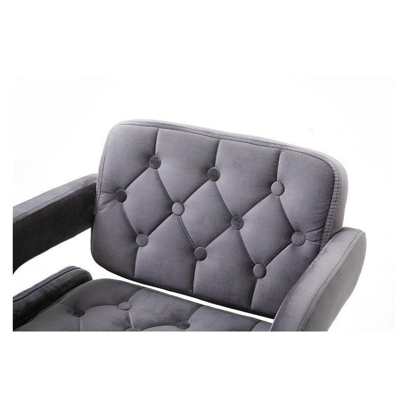 Graphite velour chair gold cross-base
