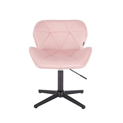 Petyr powder-pink velvet chair cross-base
