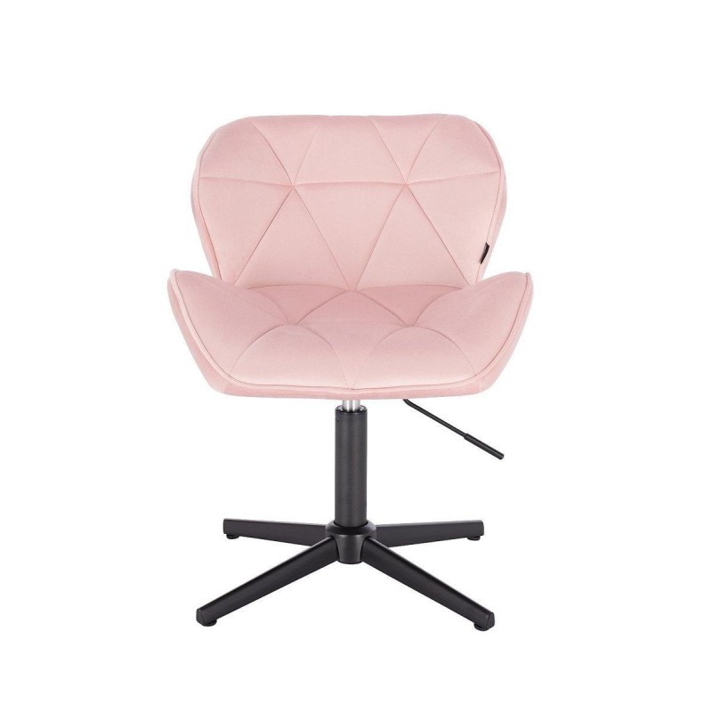 Petyr powder-pink velvet chair cross-base