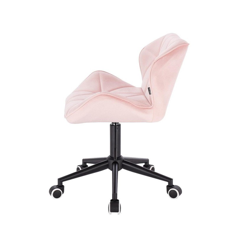Powder-pink velour cosmetic chair wheels