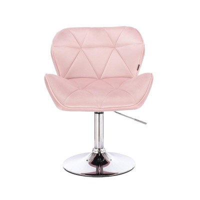 Welurowe krzesło kosmetyczne pudrowy róż