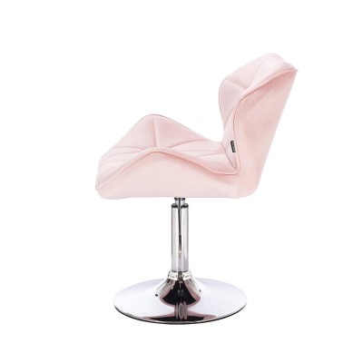 Powder-pink velvet cosmetic chair