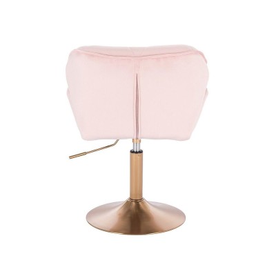 Powder-pink velvet chair, gold base