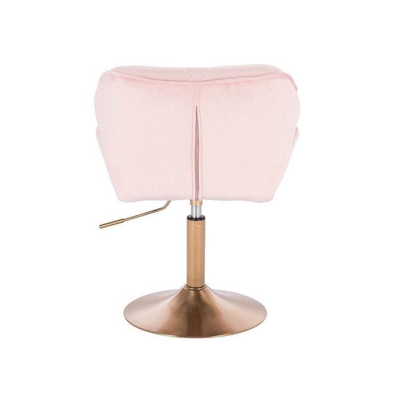 Powder-pink velvet chair, gold base
