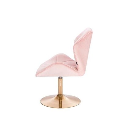 HOKER CRONO  PUDROWY RÓŻ WELUR ZŁOTA PODSTAWA -Meble- 