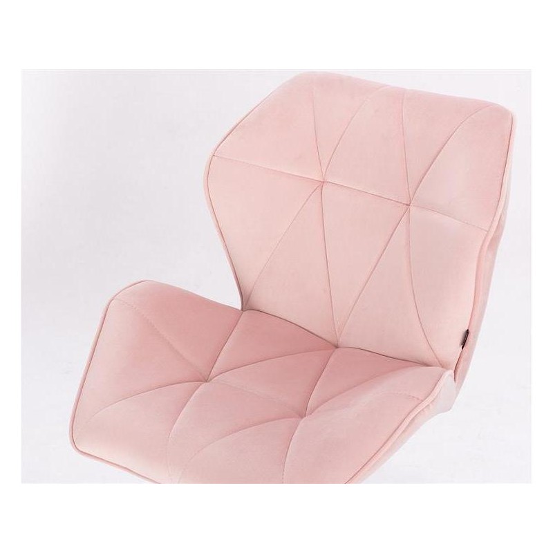 HOKER CRONO  PUDROWY RÓŻ WELUR ZŁOTA PODSTAWA -Meble- 