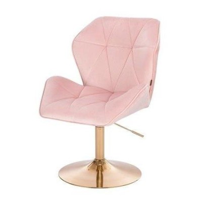 HOKER CRONO  PUDROWY RÓŻ WELUR ZŁOTA PODSTAWA -Meble- 