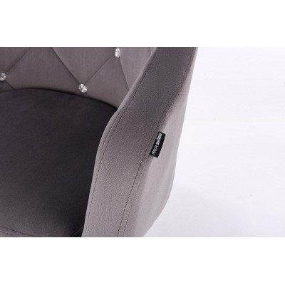 FOTEL BLERM  CRISTAL K GRAFITOWY WELUR ZŁOTA PODSTAWA -Fotele Welurowe- 