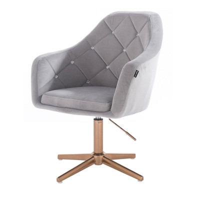 Steel velour chair gold base