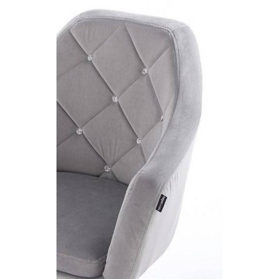 Steel velvet salon chair gold-cross