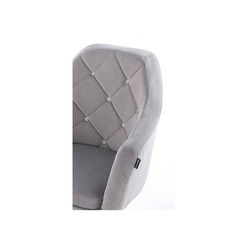 Steel velvet salon chair gold-cross